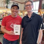 Paolo Bacigalupi with Paul Martz at the Boulder Bookstore.