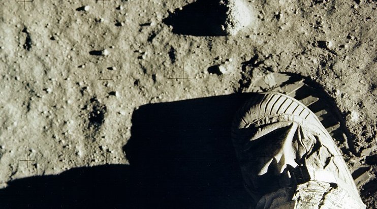 Buzz Aldrin's footprint on the moon